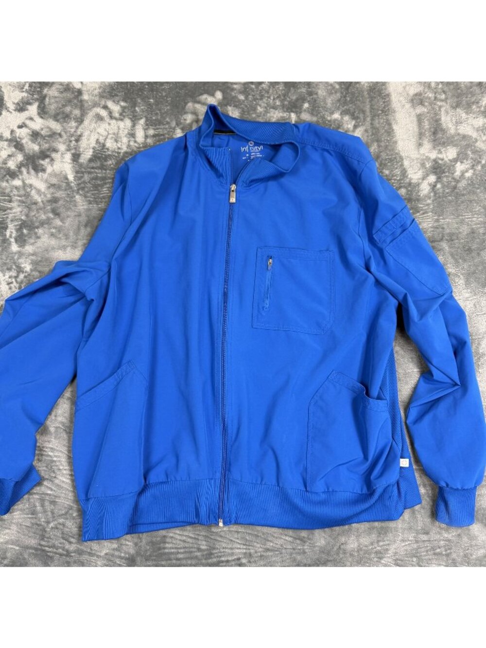 Infinity By Cherokee Mens Blue Zip Up Jacket 3X